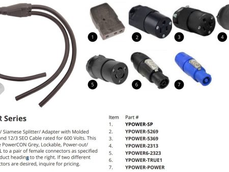 2FER - PowerCON GREY (M) to 2 STAGE PINS 20FC 20A (F) - YPOWER-SP Sale