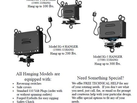 IG-2 HANG  Hanging Rotator - with rotating outlet - 154001 221HANG For Discount