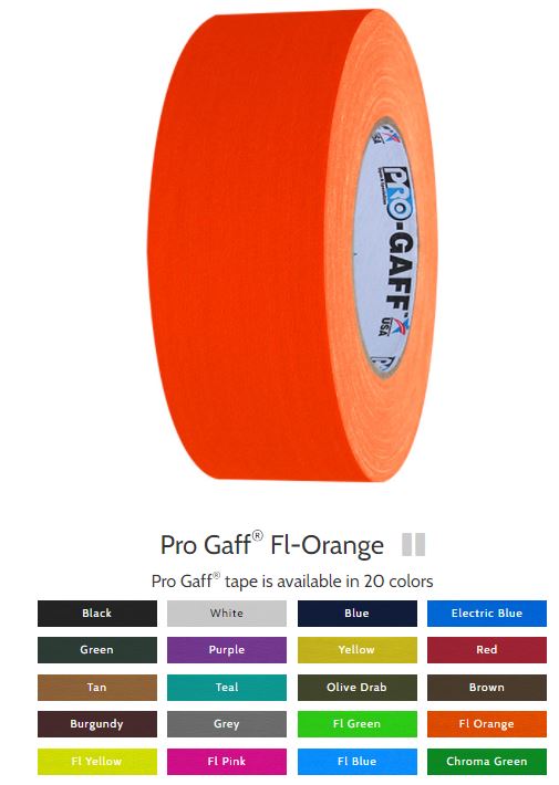 Pro Gaff  2x55yds  FLUORESCENT Orange ProTAPES  001G255FLORA For Cheap