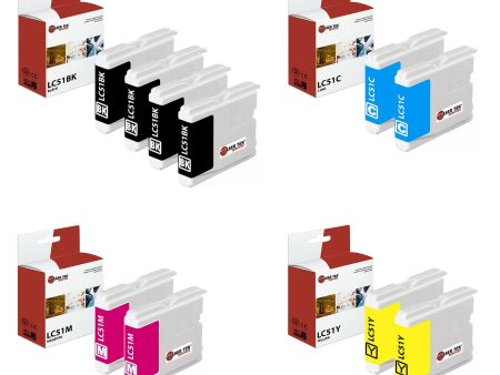 10 Pack Brother LC-51 BCMY Compatible Ink Cartridge | Laser Tek Services Online