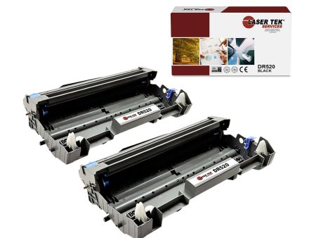 2 Pack Brother DR-520  Black Compatible Drum Unit | Laser Tek Services Online now