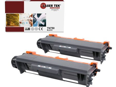 2 Pack Brother TN750 Black HY Compatible Toner Cartridge | Laser Tek Services For Sale