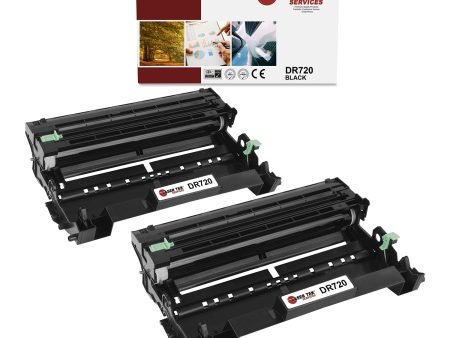 2 Pack Brother DR-720 Black Compatible Drum Unit | Laser Tek Services Online now