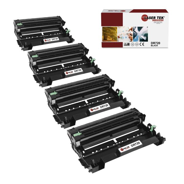 4 Pack Brother DR-720 Black Compatible Drum Unit | Laser Tek Services Discount