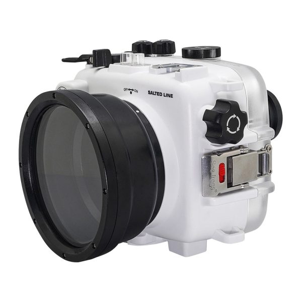 SeaFrogs 60M 195FT Waterproof housing for Sony A6xxx series Salted Line with pistol grip (White)   GEN 3 Online Hot Sale