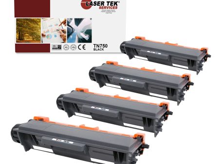 4 Pack Brother TN750 Black HY Compatible Toner Cartridge | Laser Tek Services Online now