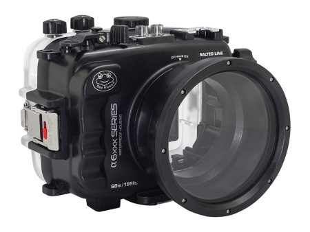 SeaFrogs 60M 195FT Waterproof housing for Sony A6xxx series Salted Line (Black)   GEN 3 Online Sale